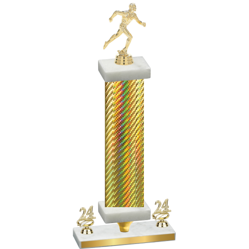 Premium Single Gold Carbon Fiber Year Running Trophy