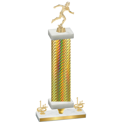 Premium Single Gold Carbon Fiber First Place Running Trophy
