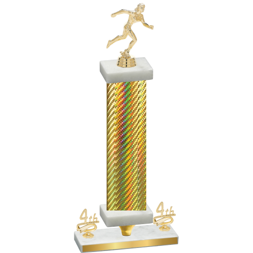 Premium Single Gold Carbon Fiber Fourth Place Running Trophy