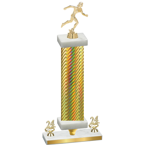 Premium Single Gold Carbon Fiber Year Running Trophy