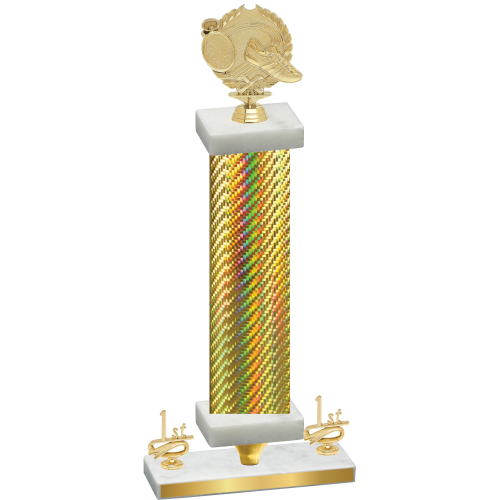 Premium Single Gold Carbon Fiber First Place Running Trophy