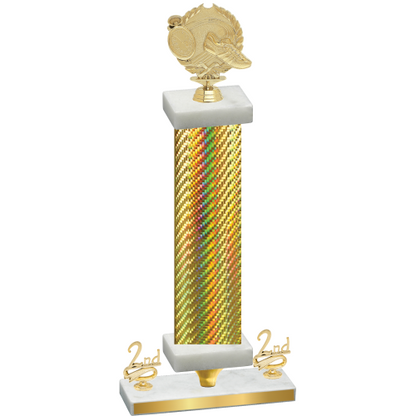Premium Single Gold Carbon Fiber Second Place Running Trophy