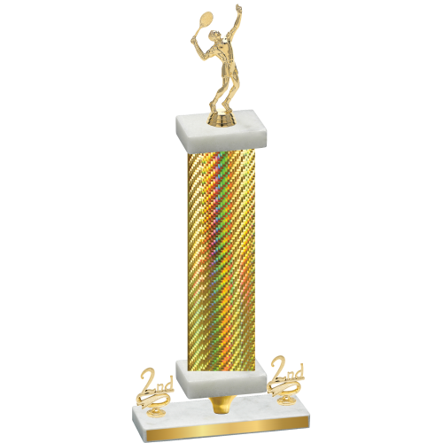 Premium Single Gold Carbon Fiber Second Place Tennis Trophy