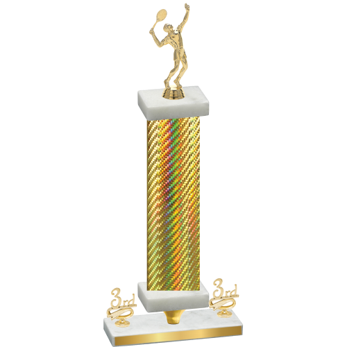 Premium Single Gold Carbon Fiber Third Place Tennis Trophy
