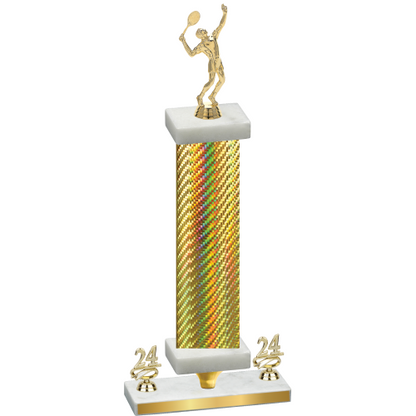 Premium Single Gold Carbon Fiber Year Tennis Trophy