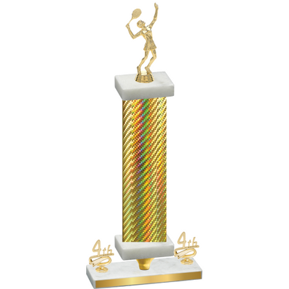 Premium Single Gold Carbon Fiber Fourth Place Tennis Trophy