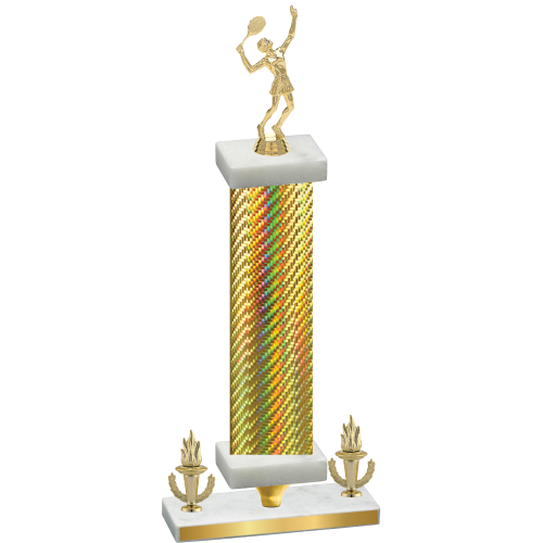 Premium Single Gold Carbon Fiber Victory Tennis Trophy