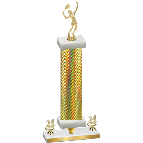 Premium Single Gold Carbon Fiber Year Tennis Trophy