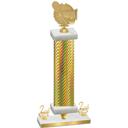 Premium Single Gold Carbon Fiber Second Place Tennis Trophy