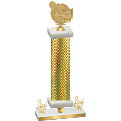 Premium Single Gold Carbon Fiber Third Place Tennis Trophy