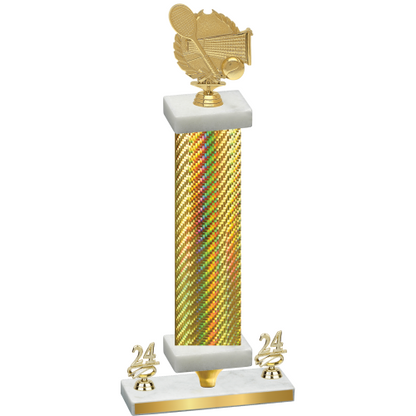 Premium Single Gold Carbon Fiber Year Tennis Trophy