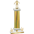 Premium Single Gold Carbon Fiber Third Place Wrestling Trophy