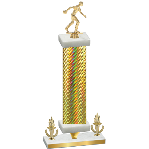 Premium Single Gold Carbon Fiber Victory Bowling Trophy