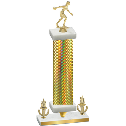 Premium Single Gold Carbon Fiber Victory Bowling Trophy