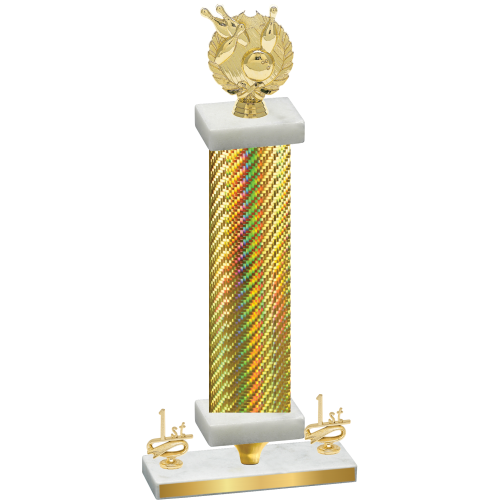 Premium Single Gold Carbon Fiber First Place Bowling Trophy