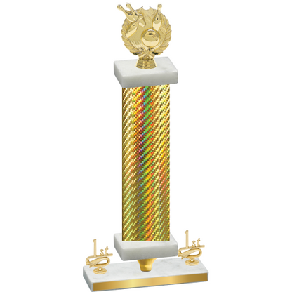 Premium Single Gold Carbon Fiber First Place Bowling Trophy