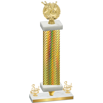 Premium Single Gold Carbon Fiber Third Place Bowling Trophy