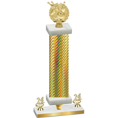 Premium Single Gold Carbon Fiber Year Bowling Trophy