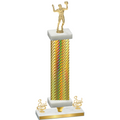 Premium Single Gold Carbon Fiber Third Place Volleyball Trophy