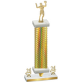 Premium Single Gold Carbon Fiber Year Volleyball Trophy