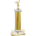 Premium Single Gold Carbon Fiber Third Place Volleyball Trophy