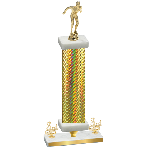 Premium Single Gold Carbon Fiber Third Place Swimming Trophy
