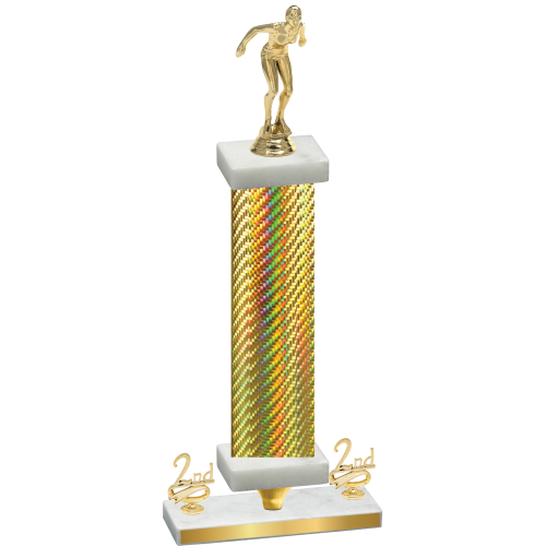 Premium Single Gold Carbon Fiber Second Place Tennis Trophy