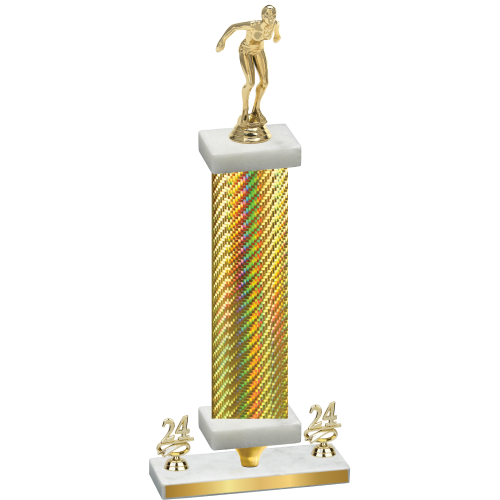 Premium Single Gold Carbon Fiber Year Tennis Trophy