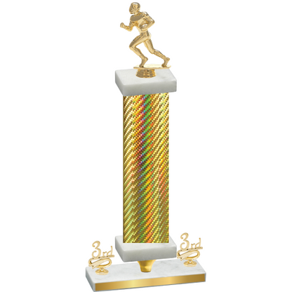Premium Single Gold Carbon Fiber Third Place Football Trophy