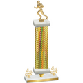 Premium Single Gold Carbon Fiber Fourth Place Football Trophy