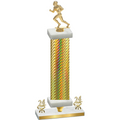 Premium Single Gold Carbon Fiber Year Football Trophy