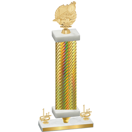 Premium Single Gold Carbon Fiber First Place Swimming Trophy
