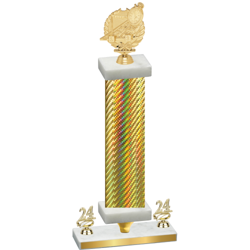 Premium Single Gold Carbon Fiber Year Swimming Trophy
