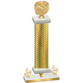 Premium Single Gold Carbon Fiber Fourth Place Cheerleading Trophy