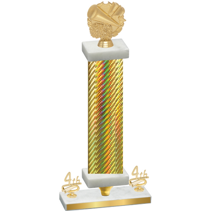 Premium Single Gold Carbon Fiber Fourth Place Cheerleading Trophy