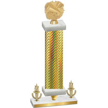 Premium Single Gold Carbon Fiber Victory Cheerleading Trophy