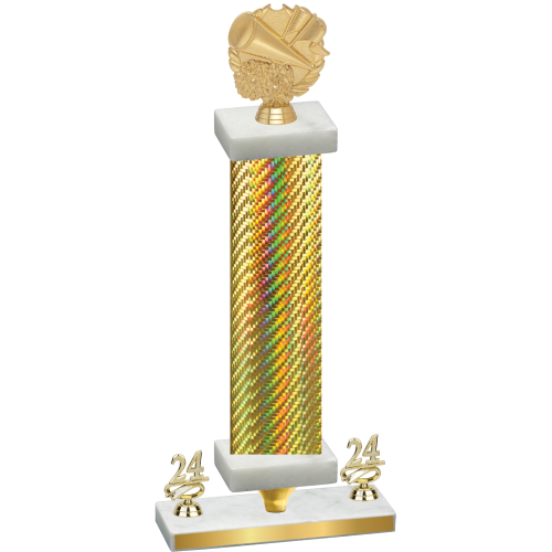 Premium Single Gold Carbon Fiber Year Cheerleading Trophy