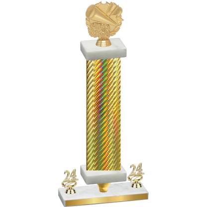 Premium Single Gold Carbon Fiber Year Cheerleading Trophy