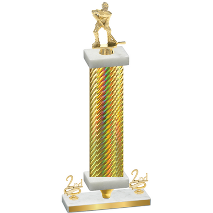 Premium Single Gold Carbon Fiber Second Place Hockey Trophy
