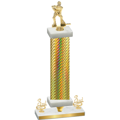 Premium Single Gold Carbon Fiber Third Place Hockey Trophy