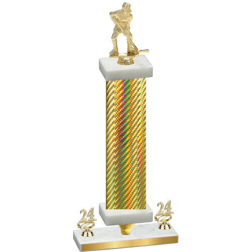 Premium Single Gold Carbon Fiber Year Hockey Trophy