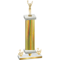 Premium Single Gold Carbon Fiber Second Place Victory Trophy