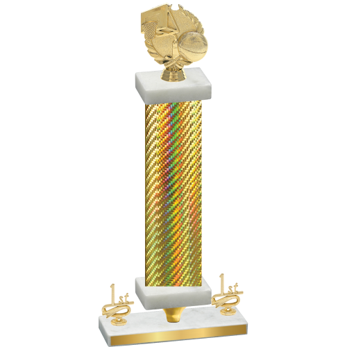 Premium Single Gold Carbon Fiber First Place Basketball Trophy
