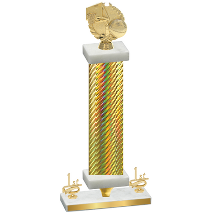 Premium Single Gold Carbon Fiber First Place Basketball Trophy