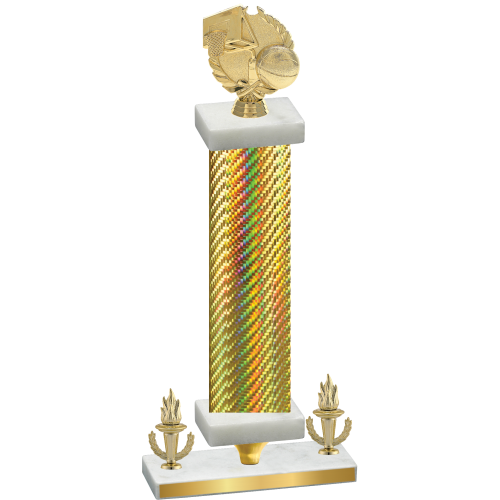 Premium Single Gold Carbon Fiber Victory Basketball Trophy
