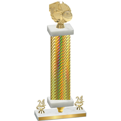 Premium Single Gold Carbon Fiber Year Basketball Trophy