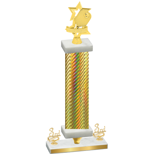 Premium Single Gold Carbon Fiber Third Place Pickleball Trophy
