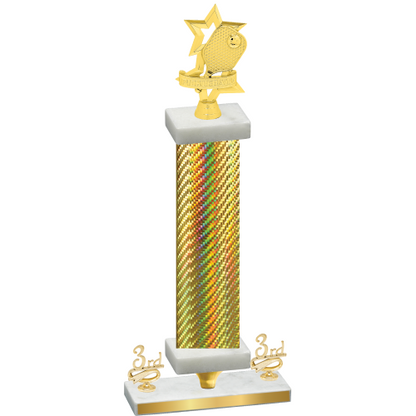 Premium Single Gold Carbon Fiber Third Place Pickleball Trophy
