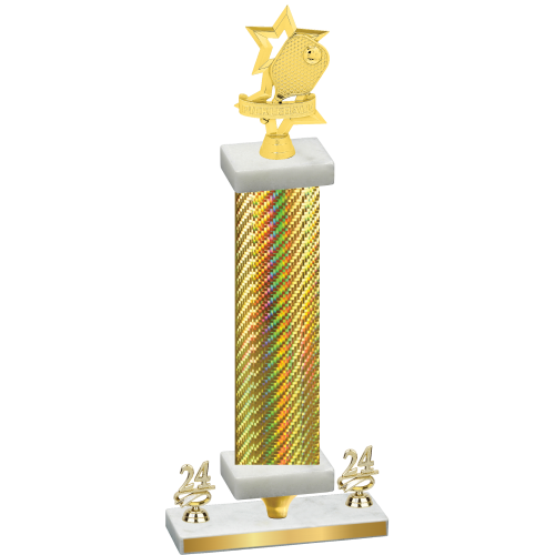 Premium Single Gold Carbon Fiber Year Pickleball Trophy