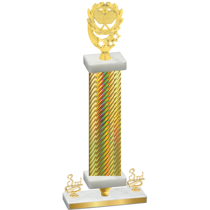 Premium Single Gold Carbon Fiber Third Place Pickleball Trophy